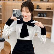 Load image into Gallery viewer, 2021 Bow Tie Korean Style Autumn Knit Aesthetic Sweater  Bottoming Shirt Top Women