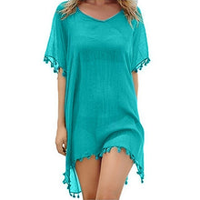 Load image into Gallery viewer, 2021 Chiffon Tassels Beach Wear Women Swimsuit Cover Up Swimwear Bathing Suits Summer Mini Dress