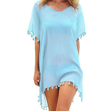 Load image into Gallery viewer, 2021 Chiffon Tassels Beach Wear Women Swimsuit Cover Up Swimwear Bathing Suits Summer Mini Dress