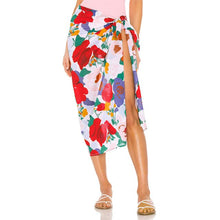Load image into Gallery viewer, 2021 Cover-up Women Floral Beach Dress Sexy Beach Wear Dress Sarong Bikini Cover-ups Wrap Pareo Skirts Summer Swimsuit Vestidos