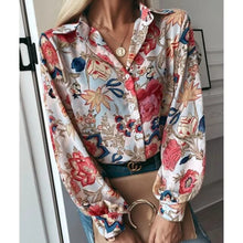 Load image into Gallery viewer, 2021 Fall New Women&#39;s Digital Printing Loose Casual Long Sleeve Shirt Fashion Casual Button Up Blouse Basic Tops Streetwear