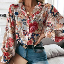 Load image into Gallery viewer, 2021 Fall New Women&#39;s Digital Printing Loose Casual Long Sleeve Shirt Fashion Casual Button Up Blouse Basic Tops Streetwear