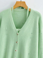 Load image into Gallery viewer, 2021 Fashion Classic Temperament Fashion Sexy Strapless Knitted Skinny Dress and Loose Sweater Cardigan Coat Elegant Sets Women