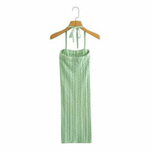 Load image into Gallery viewer, 2021 Fashion Classic Temperament Fashion Sexy Strapless Knitted Skinny Dress and Loose Sweater Cardigan Coat Elegant Sets Women