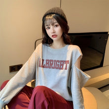 Load image into Gallery viewer, 2021 Fashion Korean Hoodies Oversize Loose Causal Pullover Real Shot Autumn Korean Style round Neck Letter Thin Ins Learning