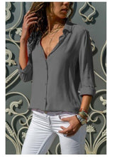 Load image into Gallery viewer, 2021 Fashion Long Sleeve Office Shirt Casual Slim Plus Size Top Ladies Shirt Basic Sales Button Solid