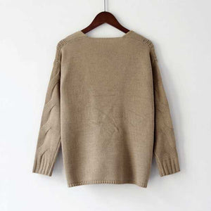 2021 Fashion Pullovers Sexy Sweaters Women Fall Soft Cotton Loose V-neck Knitted Hot Tide Winter Korean Casual Simple Chic Tops