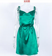 Load image into Gallery viewer, 2021 Fashion Satin Romper Women Orange White One Piece Outfit Short Jumpsuit Sling Backless Bandage Jumpsuits Streetwear