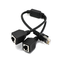Load image into Gallery viewer, 2021 HOT RJ45 Network Splitter Adapter Cable 1 Male to 2 Female Socket Port LAN Ethernet Network Splitter Y Adapter Cable
