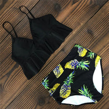 Load image into Gallery viewer, 2021 High Waist Bikini For Women Push Up Swimwear Ruffle Female Swimsuit Plus size Bathing Suit Biquini Floral Maillot De Bain