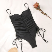 Load image into Gallery viewer, 2021 Hollow Out Swimwear Women One Shoulder Swimsuit Female Black Monokini Solid Bathing Suit Summer Holiday One Piece Suit