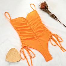 Load image into Gallery viewer, 2021 Hollow Out Swimwear Women One Shoulder Swimsuit Female Black Monokini Solid Bathing Suit Summer Holiday One Piece Suit