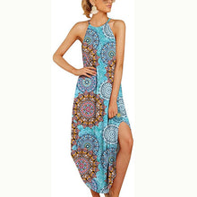 Load image into Gallery viewer, 2021 Hot Popular New Women&#39;s Clothing Fashion Round Neck Split Independent Day Suspender Dress Loose Soft Comfortable Elegant