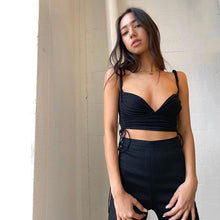 Load image into Gallery viewer, 2021 Hot Selling Women&#39;s Summer New Personality Drawstring Fold Sling Short Tank Upper Outer Garment Sleeveless Tops