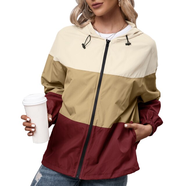 2021 Jacket Female Autumn and Winter New Casual Sports Jacket Oversized Zipper Drawstring Pocket Windbreaker Coat Women