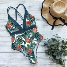 Load image into Gallery viewer, 2021 New Arrival Swimsuit Women One Piece Swimwear Floral Printed Monokini Cut Out Bathing Suit Bodysuit Beach Wear Flower