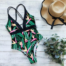 Load image into Gallery viewer, 2021 New Arrival Swimsuit Women One Piece Swimwear Floral Printed Monokini Cut Out Bathing Suit Bodysuit Beach Wear Flower