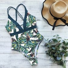 Load image into Gallery viewer, 2021 New Arrival Swimsuit Women One Piece Swimwear Floral Printed Monokini Cut Out Bathing Suit Bodysuit Beach Wear Flower