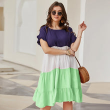 Load image into Gallery viewer, 2021 New Arrivals Summer Plus Size Casual Dress Women Fashion Patchwork Loose A-Line Dress Femme XL-4XL