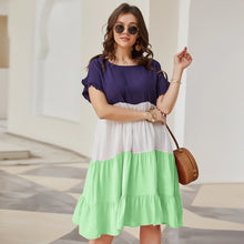 Load image into Gallery viewer, 2021 New Arrivals Summer Plus Size Casual Dress Women Fashion Patchwork Loose A-Line Dress Femme XL-4XL