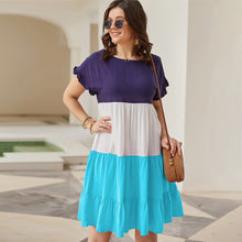 Load image into Gallery viewer, 2021 New Arrivals Summer Plus Size Casual Dress Women Fashion Patchwork Loose A-Line Dress Femme XL-4XL