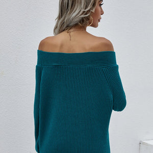 2021 New Autumn Oversized White Sweater Women Slash Neck Knitted Winter Sweaters Casual Knitwear Pullovers Jumper Pull Femme