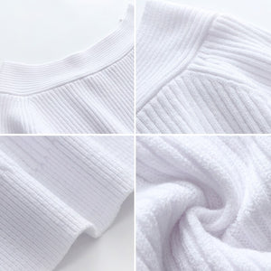 2021 New Autumn Oversized White Sweater Women Slash Neck Knitted Winter Sweaters Casual Knitwear Pullovers Jumper Pull Femme