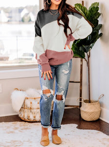 2021 New Autumn Winter Long Sleeve Striped Sweater Pullovers Women Loose Oversized O-Neck Knitted Warm Sweaters Jumper Mujer