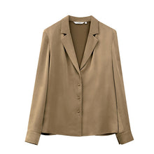 Load image into Gallery viewer, 2021 New Autumn Woman Fashion Business Set Office Ladies Suits Women Slim Lapel Loose Chiffon Blouse Long Pants Two Piece Suits