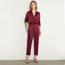 Load image into Gallery viewer, 2021 New Autumn Woman Fashion Business Set Office Ladies Suits Women Slim Lapel Loose Chiffon Blouse Long Pants Two Piece Suits