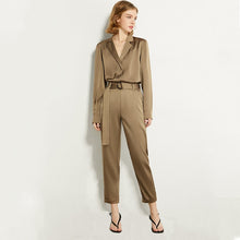 Load image into Gallery viewer, 2021 New Autumn Woman Fashion Business Set Office Ladies Suits Women Slim Lapel Loose Chiffon Blouse Long Pants Two Piece Suits