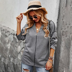 2021 New Autumn Women Solid Thin Sweaters Pullovers Casual Knitted Loose Sweater Women Lady Button V-Neck Pull Jumpers Shirt