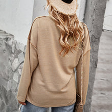 Load image into Gallery viewer, 2021 New Autumn Women Solid Thin Sweaters Pullovers Casual Knitted Loose Sweater Women Lady Button V-Neck Pull Jumpers Shirt