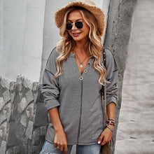 Load image into Gallery viewer, 2021 New Autumn Women Solid Thin Sweaters Pullovers Casual Knitted Loose Sweater Women Lady Button V-Neck Pull Jumpers Shirt