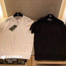 Load image into Gallery viewer, 2021 New Base Shirt Hollow Letter Round Neck Ice Silk Knitting Temperament Thin Top