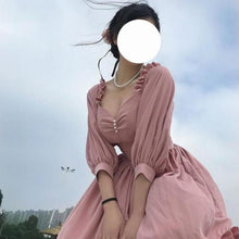 Load image into Gallery viewer, 2021 New Cute Girl Elegant Self-cultivation Sweet Desire Retro French Temperament Ladies Solid Color Dress Princess Dress