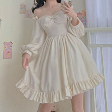Load image into Gallery viewer, 2021 New Cute Girl Elegant Self-cultivation Sweet Desire Retro French Temperament Ladies Solid Color Dress Princess Dress