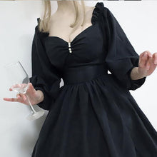 Load image into Gallery viewer, 2021 New Cute Girl Elegant Self-cultivation Sweet Desire Retro French Temperament Ladies Solid Color Dress Princess Dress