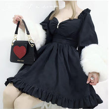 Load image into Gallery viewer, 2021 New Cute Girl Elegant Self-cultivation Sweet Desire Retro French Temperament Ladies Solid Color Dress Princess Dress