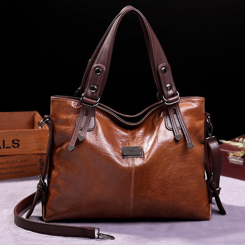 2021 New Fashion Casual Tote Bag Women Handbags Soft Leather Shoulder Bags Vintage Big Capacity Crossbody Hand Bag For Ladies