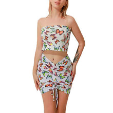 Load image into Gallery viewer, 2021 New Fashion Ladies Two-Piece Summer Butterfly Print Dress And Jacket Cover