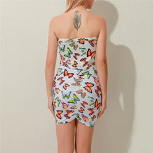 Load image into Gallery viewer, 2021 New Fashion Ladies Two-Piece Summer Butterfly Print Dress And Jacket Cover