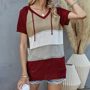 2021 New Hooded Casual Basic Spring Autumn Sweater Women Long Sleeve V-neck Soft Knit Sweaters Pullovers Female Jumper Top