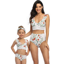 Load image into Gallery viewer, 2021 New Ladies Summer High Waist Bikini Mother And Daughter Parent-Child Swimsuit
