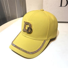 Load image into Gallery viewer, 2021 New Letter D Baseball Cap Women rhinestone  trend cotton bling Cap  snapback  hip hop cap UV protection Hat Women&#39;s Cap