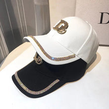 Load image into Gallery viewer, 2021 New Letter D Baseball Cap Women rhinestone  trend cotton bling Cap  snapback  hip hop cap UV protection Hat Women&#39;s Cap