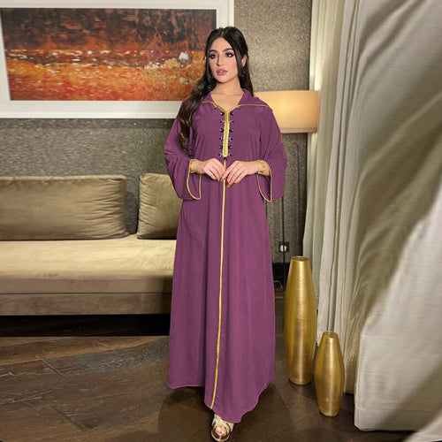 2021 New Muslim Robe Diamond Ribbon Dress Abaya Dubai Islamic Women's Clothing Ethnic Hooded Turkish Dress Woman