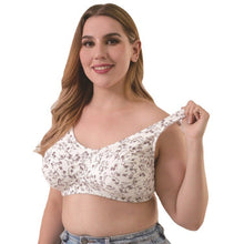 Load image into Gallery viewer, 2021 New Oversized Cotton Wireless One Piece Big Bra Floral Wide Shoulder Belt Comfortable Underwear Ultra Thin Bra C D E F Cup