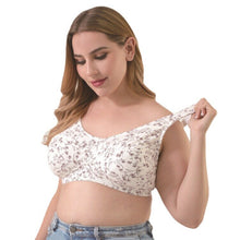 Load image into Gallery viewer, 2021 New Oversized Cotton Wireless One Piece Big Bra Floral Wide Shoulder Belt Comfortable Underwear Ultra Thin Bra C D E F Cup