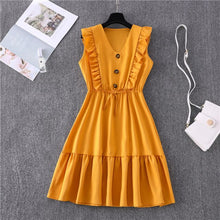 Load image into Gallery viewer, 2021 New Retro Ruffled Bohemian Style V-Neck Dress